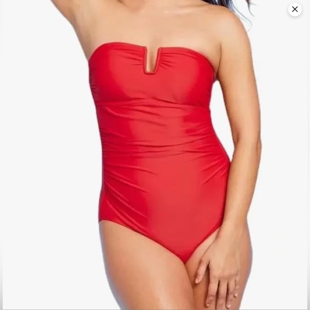 Kona Sol Strapless Red Swimsuit size Med